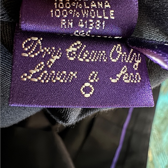 Ralph Lauren Purple Label Wool Charcoal Grey Black Trouser Pants Size 36 - Picture 13 of 13